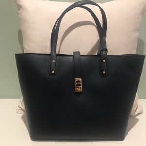 Michael Kors navy blue karson leather bag NWT